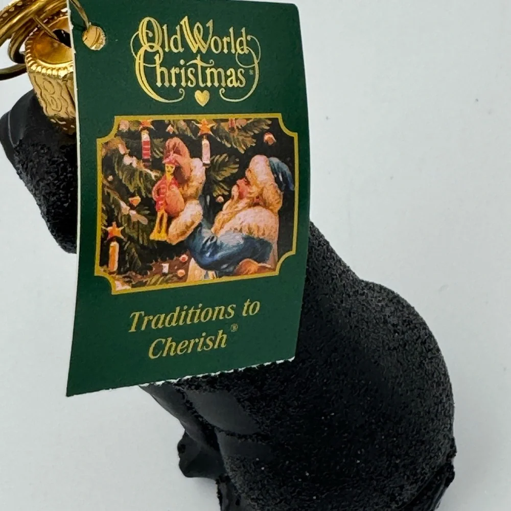 Old World Christmas BLACK LABRADOR Glass Ornament With Box‎ NEW